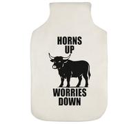 Azeeda 'Horns Up, Worries Down' Hot Water Bottle Cover (HW00043971)