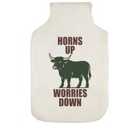 Azeeda 'Horns Up, Worries Down' Hot Water Bottle Cover (HW00043972)