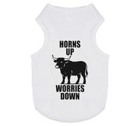 Azeeda 'Horns Up, Worries Down' Pet Dog/Cat T-Shirt, L (PT00164123)