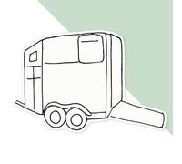 Azeeda 'Horse Box' Premium Vinyl Decal Sticker - Waterproof, Durable & Easy to Apply - Ideal for Cars, Windows, Bins and More - 720mm (XXL) (DW00156607)