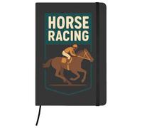 Azeeda 'Horse Racing Motif' Ruled Notebook - Black, A5 (NB00079783)