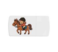 Azeeda 'Horse Riding Girl' Pill Box with Tablet Splitter (PI00044627)