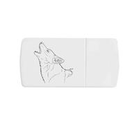 Azeeda 'Howling Coyote' Pill Box with Tablet Splitter (PI00042266)