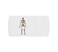 Azeeda 'Human Skeleton' Pill Box with Tablet Splitter (PI00042526)