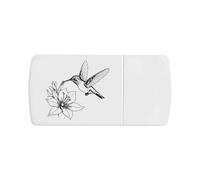 Azeeda 'Hummingbird & Flower' Pill Box with Tablet Splitter (PI00042003)