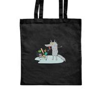 Azeeda 'Hungry Wolf Goes To The Supermarket' Classic Black Tote Shopper Bag (ZB00022757)
