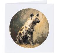 Azeeda 'Hyena Portrait' Greeting Card - Square (GC00098881)