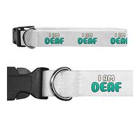 Azeeda 'I Am Deaf' Dog Collar - White, S (PR00039889)
