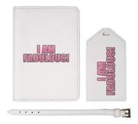 Azeeda 'I Am Fabulous' Passport Cover & Luggage Tag Travel Set (PA00033287)