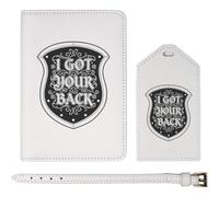 Azeeda 'I Got Your Back' Passport Travel Set - White (PA00046584)