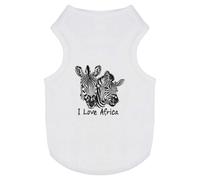 Azeeda 'I Love Africa with Two Zebras' Pet Dog/Cat T-Shirt, XS (PT00125200)