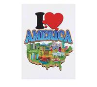 Azeeda 'I Love America' Temporary Tattoo - Water Resistant, Skin-Safe, Non-Toxic Transfer (TO00086535)