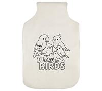 Azeeda 'I Love Birds' Hot Water Bottle Cover (HW00042345)