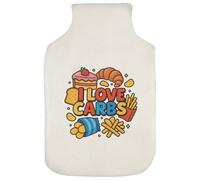 Azeeda ' I Love Carbs Food Design' Hot Water Bottle Cover (HW00042304)