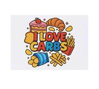Azeeda ' I Love Carbs Food Design' Temporary Tattoo - Water Resistant, Skin-Safe, Non-Toxic Transfer (TO00087217)