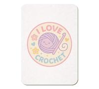 Azeeda 'I Love Crochet' Rectangular Fridge Magnet - Decorative Refrigerator & Whiteboard Magnet for Home, Kitchen or Office - 70mm x 49mm (FM00058152)