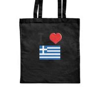 Azeeda 'I Love Greece' Classic Black Tote Shopper Bag (ZB00017875)