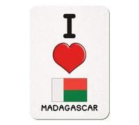 Azeeda 'I Love Madagascar' Rectangular Fridge Magnet - Decorative Refrigerator & Whiteboard Magnet for Home, Kitchen or Office - 70mm x 49mm (FM00047626)