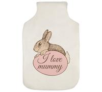 Azeeda 'I Love Mummy Bunny' Hot Water Bottle Cover (HW00049089)