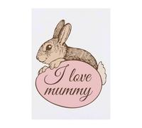 Azeeda 'I Love Mummy Bunny' Temporary Tattoo - Water Resistant, Skin-Safe, Non-Toxic Transfer (TO00100787)