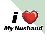 Azeeda 'I Love My Husband' White Premium Vinyl Decal Sticker - Waterproof, Durable & Easy to Apply - Ideal for Car Bumpers, Windows, Bins and More (DW00133298)