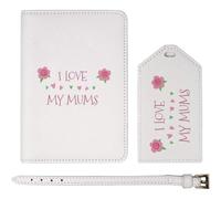 Azeeda 'I Love My Mums' Passport Travel Set - White (PA00046643)