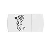 Azeeda 'I Love My Schnauzer' Pill Box with Tablet Splitter (PI00043644)
