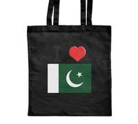 Azeeda 'I Love Pakistan' Classic Black Tote Shopper Bag (ZB00017927)