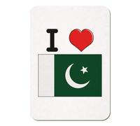 Azeeda 'I Love Pakistan' Rectangular Fridge Magnet - Decorative Refrigerator & Whiteboard Magnet for Home, Kitchen or Office - 70mm x 49mm (FM00047484)