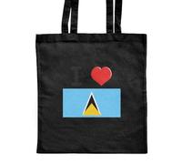 Azeeda 'I Love Saint Lucia' Classic Black Tote Shopper Bag (ZB00017994)