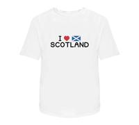 Azeeda 'I Love Scotland' Unisex T-Shirt - 100% Cotton, White, S (TA00171981)