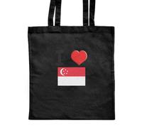 Azeeda 'I Love Singapore' Classic Black Tote Shopper Bag (ZB00018006)