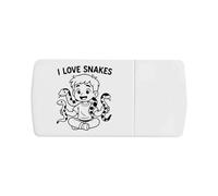 Azeeda 'I Love Snakes' Pill Box with Tablet Splitter (PI00039255)