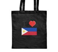 Azeeda 'I Love The Philippines' Classic Black Tote Shopper Bag (ZB00018014)