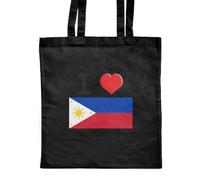 Azeeda 'I Love The Philippines' Classic Black Tote Shopper Bag (ZB00018035)