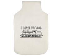 Azeeda 'I Love Trains' Hot Water Bottle Cover (HW00043996)