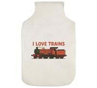 Azeeda 'I Love Trains' Hot Water Bottle Cover (HW00043997)