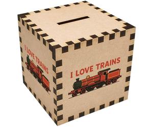 Azeeda 'I Love Trains' Money Box/Piggy Bank (MB00116772)