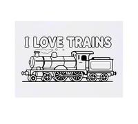 Azeeda 'I Love Trains' Temporary Tattoo - Water Resistant, Skin-Safe, Non-Toxic Transfer (TO00090601)