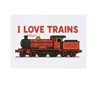 Azeeda 'I Love Trains' Temporary Tattoo - Water Resistant, Skin-Safe, Non-Toxic Transfer (TO00090603)