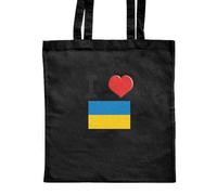 Azeeda 'I Love Ukraine' Classic Black Tote Shopper Bag (ZB00017906)