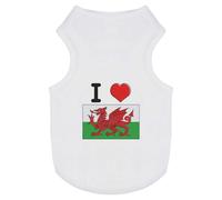 Azeeda 'I Love Wales' Pet Dog/Cat T-Shirt, L (PT00095131)