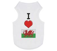 Azeeda 'I Love Wales' Pet Dog/Cat T-Shirt, M (PT00095138)