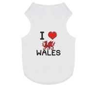 Azeeda 'I Love Wales' Pet Dog/Cat T-Shirt, XS (PT00093032)