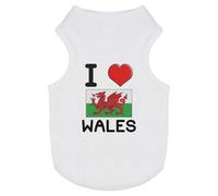 Azeeda 'I Love Wales' Pet Dog/Cat T-Shirt, XS (PT00095104)