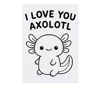 Azeeda 'I Love You Axolotl' Temporary Tattoo - Water Resistant, Skin-Safe, Non-Toxic Transfer (TO00086737)