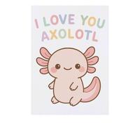 Azeeda 'I Love You Axolotl' Temporary Tattoo - Water Resistant, Skin-Safe, Non-Toxic Transfer (TO00086739)