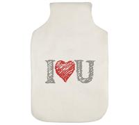 Azeeda 'I Love You Scribble' Hot Water Bottle Cover (HW00045209)