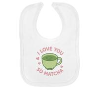 Azeeda 'I Love You So Matcha' Soft Cotton Baby Bib (BI00068256)