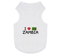 Azeeda 'I Love Zambia' Pet Dog/Cat T-Shirt, L (PT00093871)